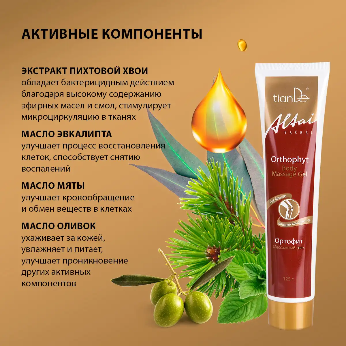 Массажный гель «Ортофит», 125 г (для ЕС)